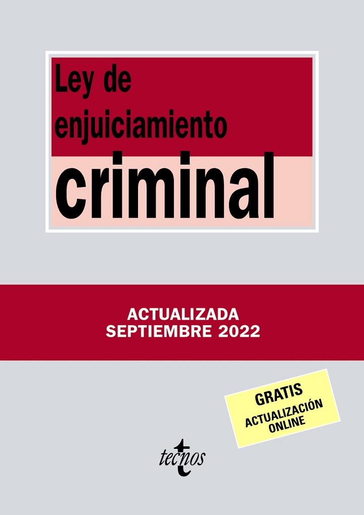 LEY DE ENJUICIAMIENTO CRIMINAL | 9788430985685 | EDITORIAL TECNOS | Llibres Parcir | Llibreria Parcir | Llibreria online de Manresa | Comprar llibres en català i castellà online