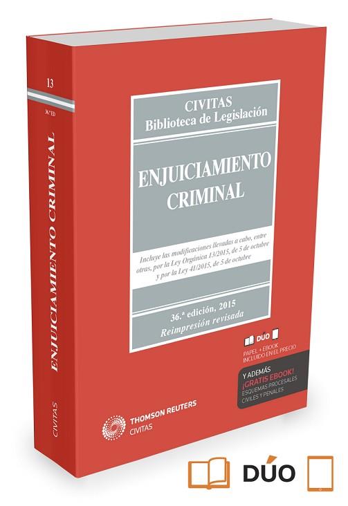 ENJUICIAMIENTO CRIMINAL (PAPEL + E-BOOK) | 9788490993675 | CIVITAS, DEPARTAMENTO DE REDACCIÓN | Llibres Parcir | Llibreria Parcir | Llibreria online de Manresa | Comprar llibres en català i castellà online