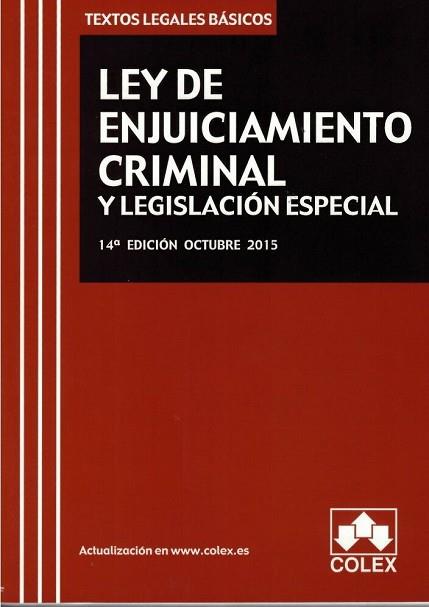 LEY DE ENJUICIAMIENTO CRIMINAL Y LEGISLACION ESPECIAL | 9788483424940 | VVAA | Llibres Parcir | Llibreria Parcir | Llibreria online de Manresa | Comprar llibres en català i castellà online