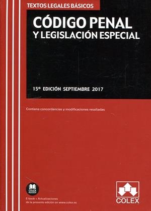 CÓDIGO PENAL Y LEGISLACIÓN ESPECIAL | 9788417135027 | EDITORIAL COLEX S.L. | Llibres Parcir | Llibreria Parcir | Llibreria online de Manresa | Comprar llibres en català i castellà online