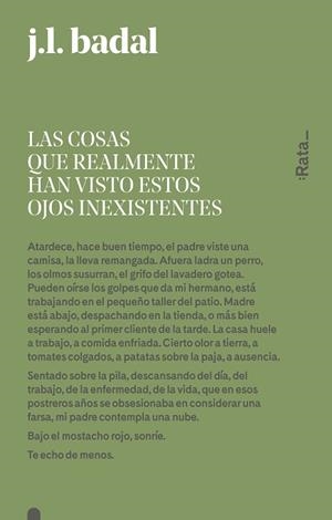 LAS COSAS QUE REALMENTE HAN VISTO ESTOS OJOS INEXISTENTES | 9788416738151 | BADAL, JOSEP LLUíS | Llibres Parcir | Llibreria Parcir | Llibreria online de Manresa | Comprar llibres en català i castellà online