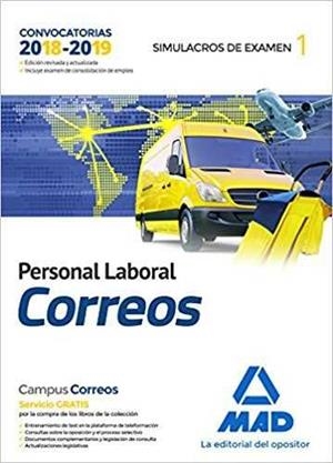 PERSONAL LABORAL DE CORREOS Y TELÉGRAFOS. SIMULACROS DE EXAMEN VOLUMEN 1 | 9788414215395 | AA.VV. | Llibres Parcir | Llibreria Parcir | Llibreria online de Manresa | Comprar llibres en català i castellà online
