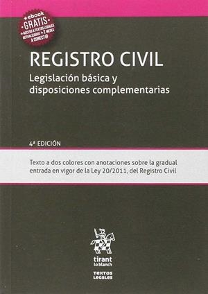 REGISTRO CIVIL LEGISLACIÓN BÁSICA Y DISPOSICIONES COMPLEMENTARIAS 4ª EDICIÓN 201 | 9788491692072 | FLORS MATÍES, JOSÉ | Llibres Parcir | Librería Parcir | Librería online de Manresa | Comprar libros en catalán y castellano online