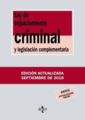 LEY DE ENJUICIAMIENTO CRIMINAL Y LEGISLACIÓN COMPLEMENTARIA | 9788430975112 | EDITORIAL TECNOS | Llibres Parcir | Llibreria Parcir | Llibreria online de Manresa | Comprar llibres en català i castellà online