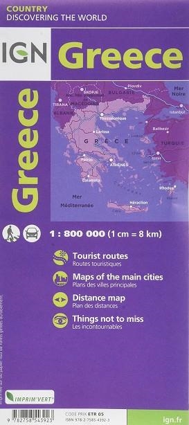 GRECE 1:800.000 -IGN | 9782758543923 | Llibres Parcir | Librería Parcir | Librería online de Manresa | Comprar libros en catalán y castellano online