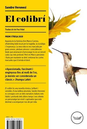 EL COLIBRÍ | 9788417339517 | VERONESI, SANDRO | Llibres Parcir | Librería Parcir | Librería online de Manresa | Comprar libros en catalán y castellano online