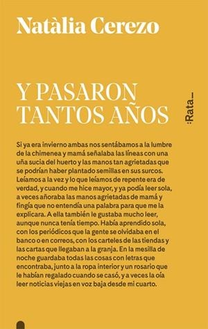 Y PASARON TANTOS AÑOS | 9788416738052 | CEREZO, NATÀLIA | Llibres Parcir | Librería Parcir | Librería online de Manresa | Comprar libros en catalán y castellano online