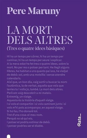 LA MORT DELS ALTRES | 9788416738618 | MARUNY, PERE | Llibres Parcir | Librería Parcir | Librería online de Manresa | Comprar libros en catalán y castellano online