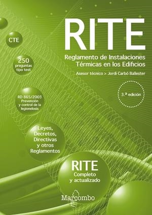 REGLAMENTO DE INSTALACIONES TÉRMICAS EN LOS EDIFICIOS 3ED | 9788426733313 | CARBÓ BALLESTER, JORDI | Llibres Parcir | Llibreria Parcir | Llibreria online de Manresa | Comprar llibres en català i castellà online