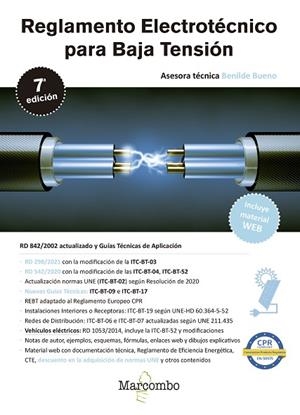 REGLAMENTO ELECTROTÉCNICO PARA BAJA TENSIÓN 7.ª EDICIÓN | 9788426733719 | BUENO, BENILDE | Llibres Parcir | Librería Parcir | Librería online de Manresa | Comprar libros en catalán y castellano online