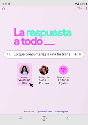 LA RESPUESTA A TODO LO QUE PREGUNTARÍAS A UNA TÍA TRANS | 9788419728272 | BERR, VALENTINA | Llibres Parcir | Librería Parcir | Librería online de Manresa | Comprar libros en catalán y castellano online