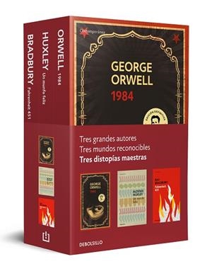 DISTOPÍAS MAESTRAS (PACK CON: 1984 DE ORWELL | UN MUNDO FELIZ DE HUXLEY | FAHREN | 9788466359542 | ORWELL GEORGE / BRADBURY RAY / HUXLEY ALDOUS | Llibres Parcir | Librería Parcir | Librería online de Manresa | Comprar libros en catalán y castellano online