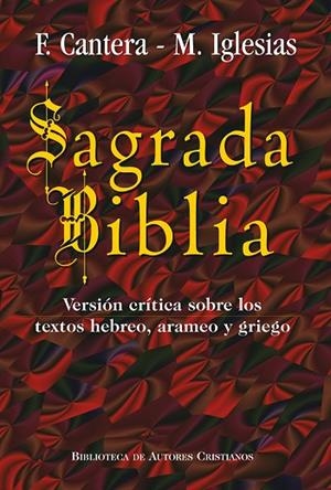 SAGRADA BIBLIA (CANTERA-IGLESIAS) | 9788479144906 | CANTERA, FRANCISCO/ IGLESIAS, MANUEL (VERSION) | Llibres Parcir | Llibreria Parcir | Llibreria online de Manresa | Comprar llibres en català i castellà online