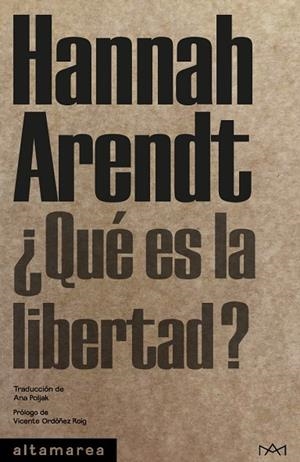 ¿QUÉ ES LA LIBERTAD? | 9788410435520 | ARENDT, HANNAH | Llibres Parcir | Librería Parcir | Librería online de Manresa | Comprar libros en catalán y castellano online
